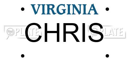 CHRIS Virginia License Plate