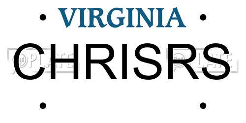 CHRISRS Virginia License Plate