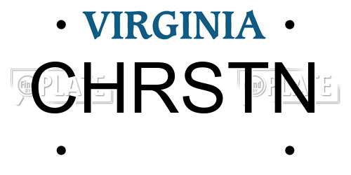 CHRSTN Virginia License Plate