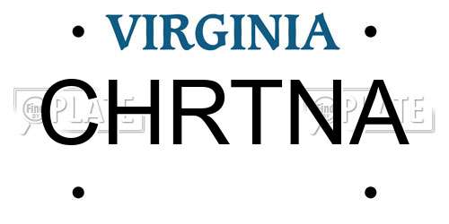 CHRTNA Virginia License Plate