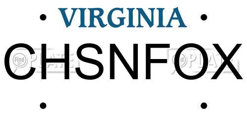 CHSNFOX Virginia License Plate
