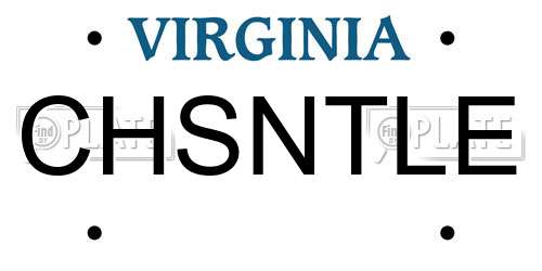 CHSNTLE Virginia License Plate