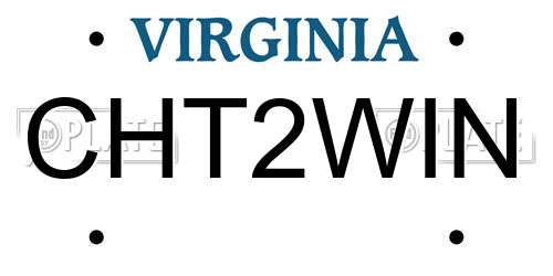CHT2WIN Virginia License Plate