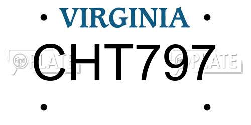 CHT797 Virginia License Plate