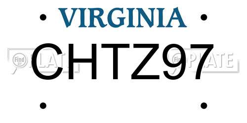 CHTZ97 Virginia License Plate