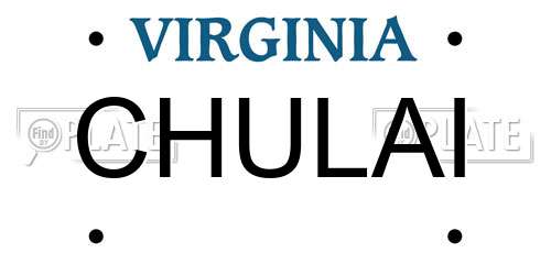 CHULAI Virginia License Plate