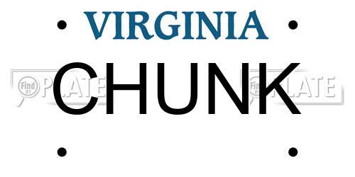 CHUNK Virginia License Plate