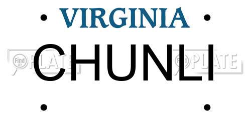 CHUNLI Virginia License Plate