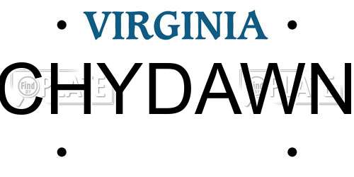 CHYDAWN Virginia License Plate