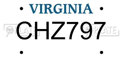 CHZ797 Virginia License Plate