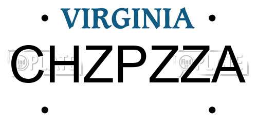 CHZPZZA Virginia License Plate