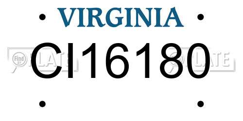 CI16180 Virginia License Plate