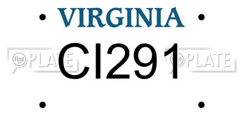 CI291 Virginia License Plate