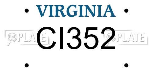 CI352 Virginia License Plate