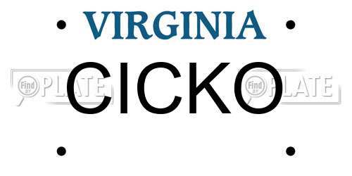 CICKO Virginia License Plate