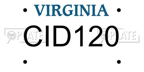 CID120 Virginia License Plate