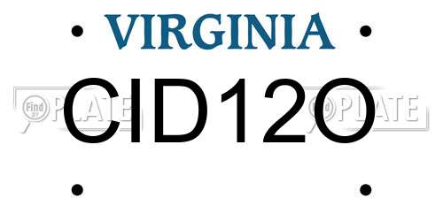 CID12O Virginia License Plate
