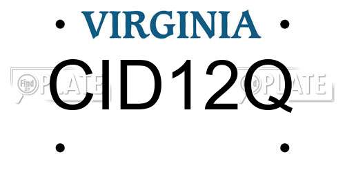 CID12Q Virginia License Plate
