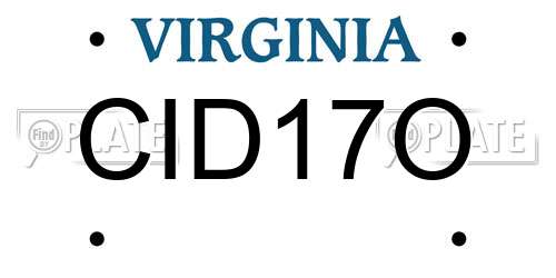CID17O Virginia License Plate
