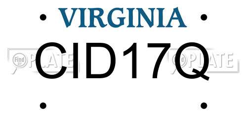 CID17Q Virginia License Plate