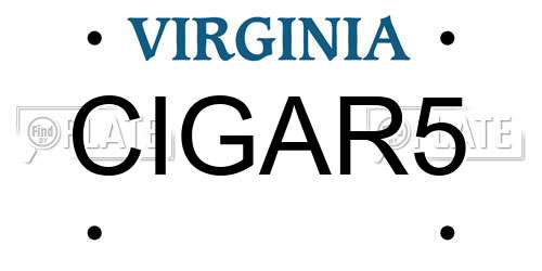 CIGAR5 Virginia License Plate