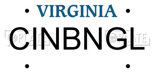 CINBNGL Virginia License Plate