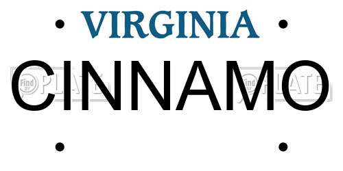 CINNAMO Virginia License Plate
