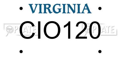 CIO120 Virginia License Plate