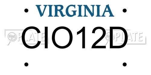 CIO12D Virginia License Plate