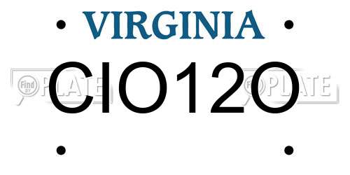 CIO12O Virginia License Plate