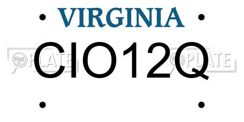 CIO12Q Virginia License Plate