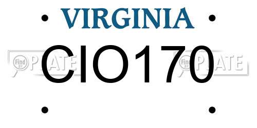 CIO170 Virginia License Plate