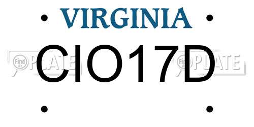 CIO17D Virginia License Plate