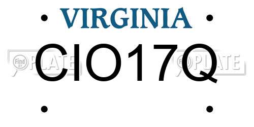 CIO17Q Virginia License Plate