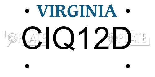 CIQ12D Virginia License Plate