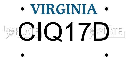 CIQ17D Virginia License Plate