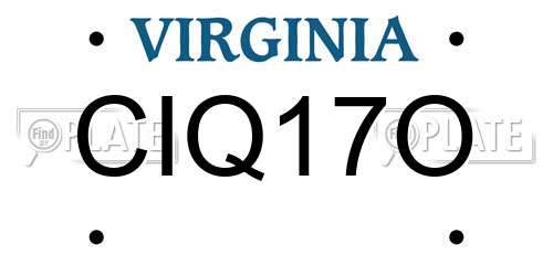 CIQ17O Virginia License Plate