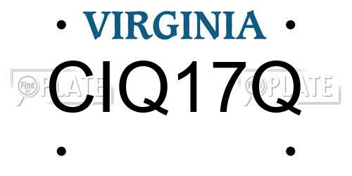 CIQ17Q Virginia License Plate