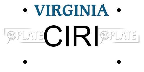 CIRI Virginia License Plate