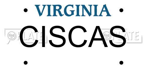 CISCAS Virginia License Plate