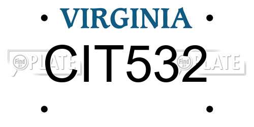 CIT532 Virginia License Plate