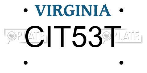 CIT53T Virginia License Plate