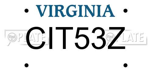CIT53Z Virginia License Plate