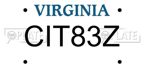 CIT83Z Virginia License Plate