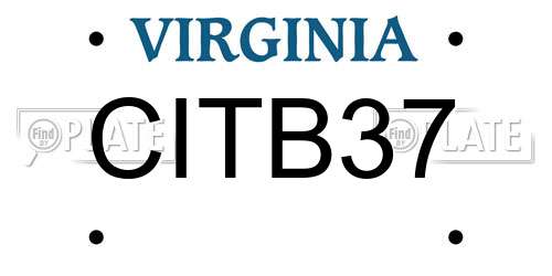 CITB37 Virginia License Plate