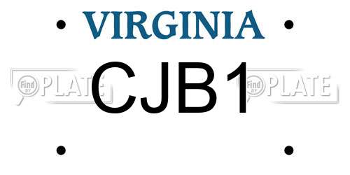 CJB1 Virginia License Plate