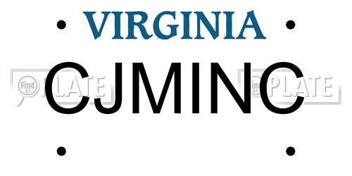 CJMINC Virginia License Plate