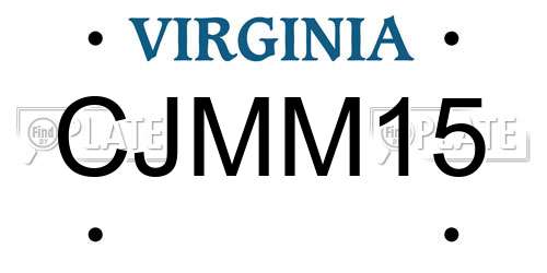 CJMM15 Virginia License Plate
