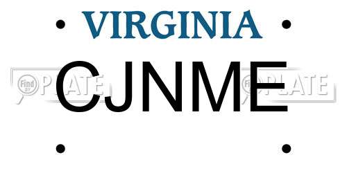 CJNME Virginia License Plate
