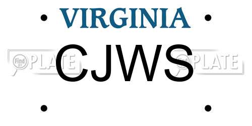 CJWS Virginia License Plate